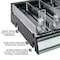 Azar Displays Black 6 Compartment Divider Bin Cosmetic Tray with Pushers - 6 Slots per Tray, 2-Pack 225830-6COMP-BLK-2PK - alternate 3